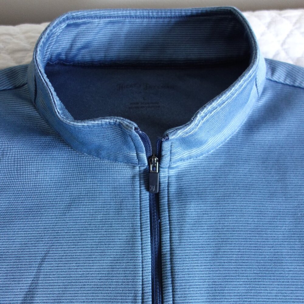HICKEY FREEMAN ¼ Zip Long Sleeve Pullover – Blue w/ stripes – Mens Large